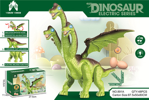 Juguete de <span class=keywords><strong>dinosaurio</strong></span> de tres cabezas de huevos que camina eléctrico para niños populares con sonido de simulación - Product Image 4