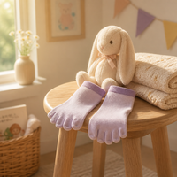 Chaussettes cinq doigts pour enfants de qualité supérieure, en coton peigné 32S, anti-boulochage, avec Lycra extensible doux, tricotées intégralement à la machine sans couture