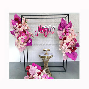 Set per Proposta di <span class=keywords><strong>Matrimonio</strong></span> con Pannello Acrilico 3D Ondulato, Sfondo Nuziale, <span class=keywords><strong>Arco</strong></span> in PVC Nero e Plinti per Decorazione Sala dello Sposo - Product Image 4