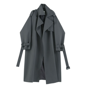 Otoño nuevo diseño elegante estilo británico <span class=keywords><strong>Tench</strong></span> Coat mujer de longitud media de cintura alta rompevientos Casual abrigo adelgazante - Product Image 2