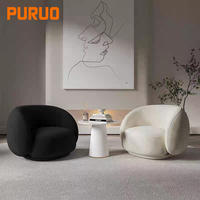 Fauteuil Lounge Puruo Minimaliste Unique en Forme de Nuage Doux, Canapé de Luxe Blanc Crème Nordique Moderne, Fauteuil d'Accent de Luxe