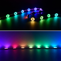 Lumières LED Pixel Point 40mm 6LEDs 24V RGBW certifiées UL/CE, IP68 SPI UCS2904, lumières LED Pixel en plastique pour éclairage de gouttière de parc à thème