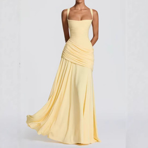 Vestido Maxi de Gasa <span class=keywords><strong>con</strong></span> Cuello Cuadrado, Espalda Cruzada <span class=keywords><strong>y</strong></span> Fruncido, <span class=keywords><strong>con</strong></span> Cordones de Corsé, <span class=keywords><strong>Vestidos</strong></span> de Mujer Sehe Fashion - Product Image 6