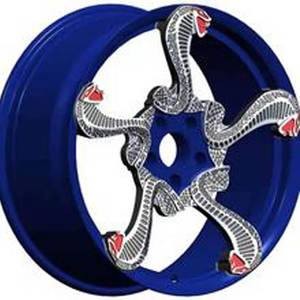 Jantes en alliage forgé noir et rouge de 18, 19x9, 20, 21, 22 pouces, style sport <span class=keywords><strong>Cobra</strong></span> Mamba rouge personnalisé, jantes à rayons pour <span class=keywords><strong>voiture</strong></span> - Product Image 3