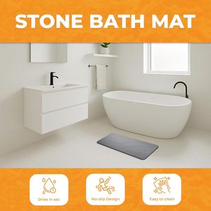 Tapis de séchage rapide en diatomite gris foncé, absorbant l'eau instantanément, écologique, pour salle de bain, cuisine, organisateur de comptoir - Product Image 2