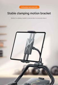 Support universel pour tablette à bras long pour vélo de spinning, à dégagement rapide par une touche, rotation à 360°, compatible tapis de course, elliptique et fixation guidon - Product Image 6