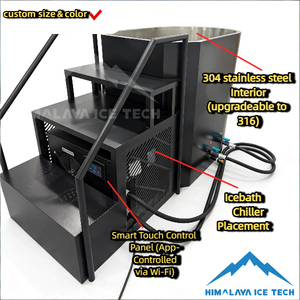 Vasca <span class=keywords><strong>per</strong></span> Immersione a Freddo Tutto-in-Uno con Refrigeratore, in Acciaio Inox a Doppia Parete, <span class=keywords><strong>per</strong></span> Recupero Muscolare e Spa Domestica - Product Image 5