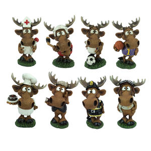 Ferme bibelots humour cerf statue ELK résine ornement renne figurines résine artisanat pour enfants cadeau <span class=keywords><strong>d</strong></span>écor à la maison - Product Image 1