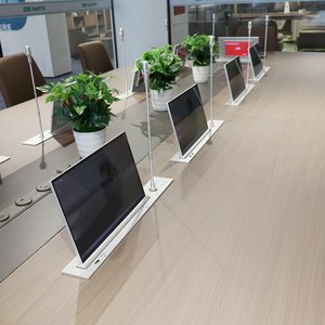 Bureau <span class=keywords><strong>de</strong></span> <span class=keywords><strong>conférence</strong></span> long et intelligent avec microphone, table <span class=keywords><strong>de</strong></span> formation et <span class=keywords><strong>de</strong></span> <span class=keywords><strong>conférence</strong></span> moderne pour bureau d'entreprise, mobilier <span class=keywords><strong>de</strong></span> bureau - Product Image 2