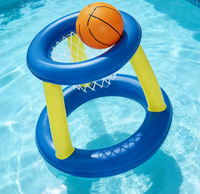 Jeu de panier de basket-ball aquatique gonflable pour piscine familiale, comprenant un ballon, un jouet sportif flottant pour le plaisir en plein air et à la plage