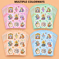 Feuilles d'autocollants en papier adhésif pour papeterie en gros, imprimées en couleur, avec découpe kiss-cut, finition mate, motifs dessin animé, escargot et musique