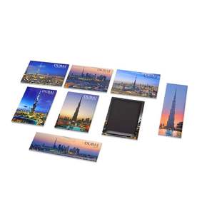 Aimant de réfrigérateur rectangulaire en fer blanc personnalisé Tour Burj Khalifa, souvenir de Dubaï en métal - Product Image 3
