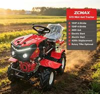Mini tracteur de jardin 4x4 de 15 CV, 420 cm³, 4 temps, essence, petit tracteur agricole avec attelage 3 points