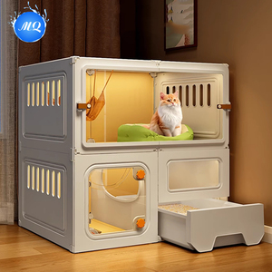 Hot Seller All-in-One <strong>Cat</strong> House Luxury Modern Wood <strong>Cat</strong> Villa with Thickened Platform Litter Box Bed <strong>Cage</strong> for Indoor Home <strong>Cats</strong> - Product Image 4