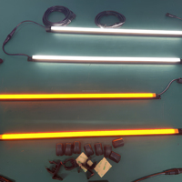 Kit de 4 barres lumineuses LED SMD5050 en aluminium noir, faciles à installer, pour camping-car et extérieur, 12V DC, dimmables, IP67, RoHS