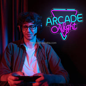 Insegna al Neon personalizzata di <span class=keywords><strong>notte</strong></span> Arcade Gamer segno di luce al Neon per decorazione del negozio sala videogame camera da letto regalo per bambini - Product Image 2