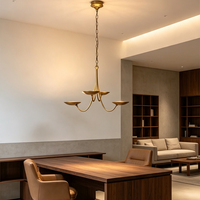 Lustre moderne minimaliste de luxe entièrement en cuivre pour salon, salle à manger, chambre à coucher, Airbnb unique, balcon et éclairage de couloir