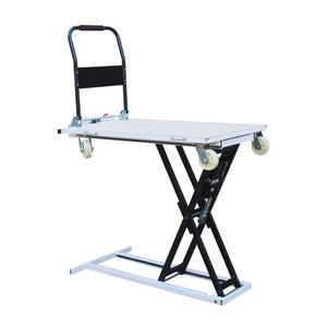 Chariot élévateur hydraulique pliant à ciseaux en acier ZLZG 350KG, transport électrique, <span class=keywords><strong>mobile</strong></span>, poussé à la main, hauteur de plateforme 2M, 2 personnes - Product Image 4