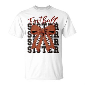 Camiseta con Lazo Coqueta de Football Sister para Niñas, Diseño Lindo para el Día del Partido - Product Image 2