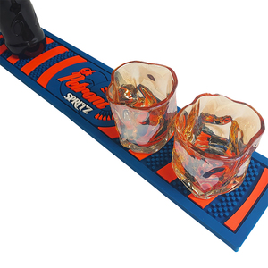 High Quality Long Silicone <b>Bar</b> Rail Mat Orange Blue Stripe Non-Slip Spill Proof <b>Bar</b> <b>Runner</b> Mat for Cocktail <b>Bars</b> - Product Image 5