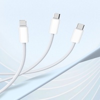 Câble USB de Recharge Rapide LDNIO LS891 25W en PVC Multi-Chargeur avec Connecteurs Lightning, Type-C et Micro-USB pour Téléphones Portables