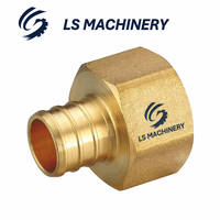 Robinet d'arrêt en laiton usiné CNC sur mesure, fileté, à bride, pour tuyaux PEX, 200 PSI, raccords de plomberie durables, contrôle de l'eau