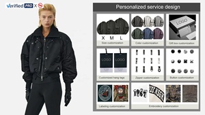 Blouson d'aviateur surdimensionné unisexe à col rabattu et à simple boutonnage vintage de conception personnalisée OEM - Product Image 5