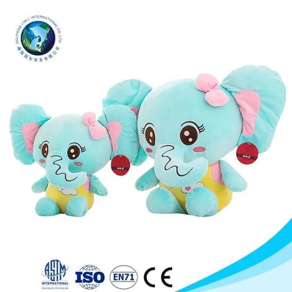 2021 New Stuffed Soft Toys Elephant Plush Toy for Baby Custom Logo Standing Style Animals Toy Plush Elephant