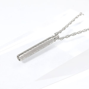 Kalung Botol Parfum Perhiasan Baja Anti Karat Fashion Grosir, Kalung Liontin Silinder Botol <span class=keywords><strong>Urn</strong></span> Sederhana - Product Image 4