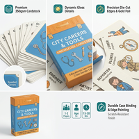 Cartes éducatives personnalisées OEM sur les métiers et les outils, ensemble de cartes d'apprentissage des métiers pour la maternelle en gros avec boîte personnalisée
