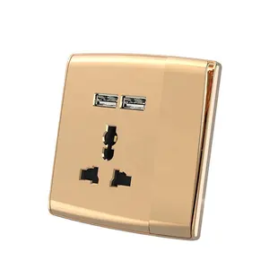 Sirode Série S2 Padrão Britânico Luxo Moderno Cor do Ouro 13A Multi Função USB Wall Switches E Tomadas Elétricas Para Casa