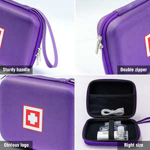 喘息吸入器トラベルバッググレー室内吸入器スペーサー喘息薬キャリングケース - Product Image 3