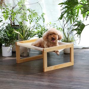 <span class=keywords><strong>FUKUMARU</strong></span> 21X16.5 pouces grand extérieur en bois écologique chat hamac respirant chien chat lit gravure surélevée meubles pour animaux de compagnie - Product Image 2