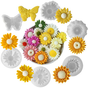 Hoa Silicone Khuôn Tự Làm Sô Cô La Fondant Rose Hình Nến Khuôn Daisy Silicone Khuôn Cho Nến - Product Image 3