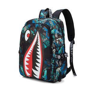<span class=keywords><strong>Mochila</strong></span> Escolar Primaria para Niños, Impermeable, Transpirable, con Cierre, Correa con Cojín de Aire, Estampado de Boca de Tiburón, Ligera y Sencilla - Product Image 2