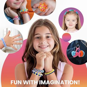 <span class=keywords><strong>Kit</strong></span> de fabrication de bracelets en tissu élastique coloré avec plus de 1000 boucles, jouet d'artisanat pour enfants, <span class=keywords><strong>kit</strong></span> de tissage de bracelets - Product Image 3
