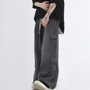 Pantalones Vaqueros de Mezclilla para Hombre con Costuras Reforzadas, Corte Recto, Estilo Constructor - Product Image 3