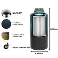 Gourde isotherme personnalisée de 64 oz (2 L) en acier inoxydable, grande bouteille d'eau sport, bidon isotherme de 1 gallon, cantine thermos de voyage