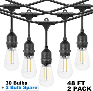 Guirlande lumineuse LED extérieure de 96 pieds, style Edison, 2700K blanc chaud, IP65 étanche, éclairage décoratif suspendu - Product Image 2
