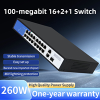Switch Ethernet Gigabit PoE de 19 Puertos, 10/100/1000Mbps RJ45, Fabricante OEM ODM de China, 1 Año de Garantía