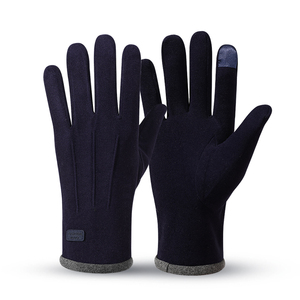 Custom Logo <strong>Thermal</strong> Windproof Plush Lined Touch Screen for <strong>Men</strong> Motorcycle Winter Driving <strong>Gloves</strong> - Product Image 4