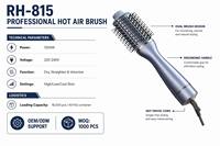 Brosse Sèche-Cheveux 2-en-1 Coiffante et Séchante 1200W Moteur DC 2 Vitesses 220-240V Prise EU Vente en Gros Usine