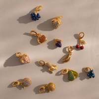 Collar con Colgante de Uva y Piña de la Nueva Serie de Frutas, Estilo Europeo y Estadounidense, Chapado en Oro de 18K, Cadena de Bambú de Cobre, DIY