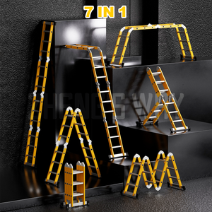 <span class=keywords><strong>Precio</strong></span> directo de fábrica Diseño industrial moderno 3,6 m Escalera plegable multifuncional de aluminio seguro 4*3 para uso en apartamentos - Product Image 4