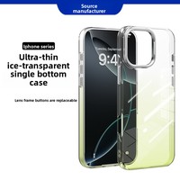 Coque de protection style Ins en cristal dégradé, dos intégral en PC teinté, boutons souples en PC sur 4 côtés, conception anti-chute, antichoc par injection