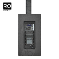 RQSONIC AC22D3 Altavoz PA de Columna de 2 x 10 Pulgadas con Reflector de Bajos, Altavoces Activos de Columna Delgados para Exteriores