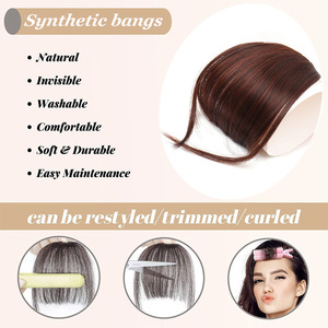 Extensiones de Cabello Natural con Flequillo Recto Mn86 1.7, Resistentes a Altas Temperaturas, para Cualquier Forma de Rostro - Product Image 5