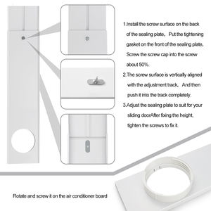 Kit de joint de fenêtre pour climatiseur portable universel réglable en PVC à <span class=keywords><strong>bouche</strong></span> ronde 26,37-86,6 POUCES 4 PIÈCES - Product Image 5