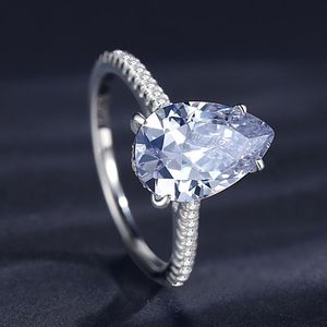 Bague en argent sterling 925 avec <span class=keywords><strong>diamant</strong></span> moissanite, bague élégante en forme de poire avec <span class=keywords><strong>diamant</strong></span> de <span class=keywords><strong>3</strong></span> <span class=keywords><strong>carats</strong></span>, bague luxueuse et haut de gamme, décoration - Product Image 4