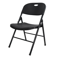 Chaise de salle à manger pliable moderne en plastique avec cadre métallique, imperméable et portable, pour cuisine extérieure, hôpital, villa, parc, jardin, chambre